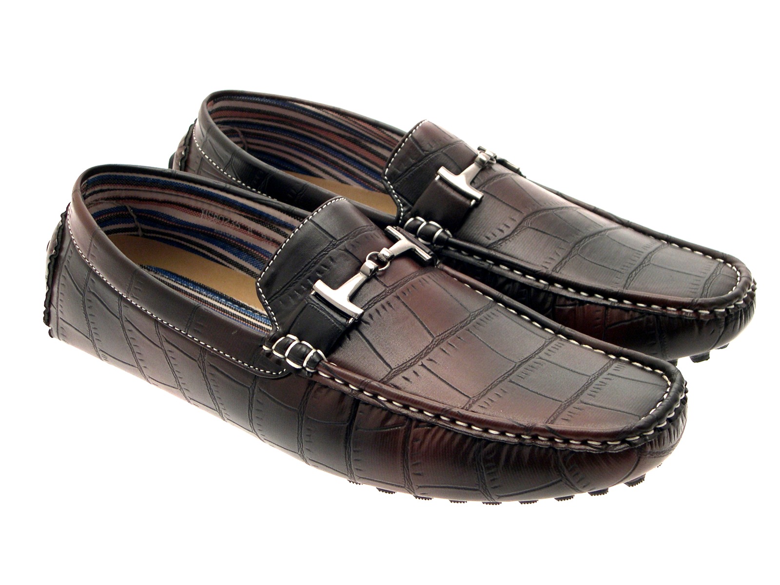 Mens Moccasin Mule Loafers Flexible Shoes Faux Leather Casual Shoes